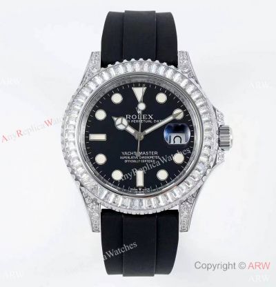 JVS Factory Rolex Yacht-Master 42 Cal.3235 Clear Baguette Bezel watch Super Clone